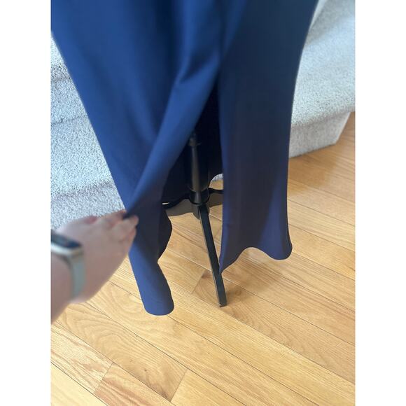 BHLDN Anthropologie Adena Square Neck Sleeveless Slit Maxi Dark Navy "Midnight" - Picture 7 of 8